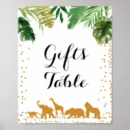 Panneau de tableau Cadeaux animaux safari en or