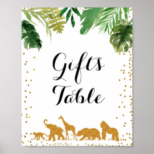 Panneau de tableau Cadeaux animaux safari en or