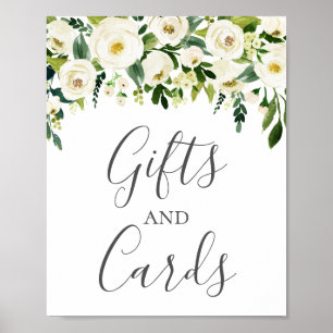 Panneau de tableau Cadeaux et cartes à fleurs blan