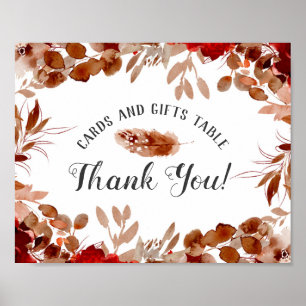 Panneau de tableau de cartes et cadeaux floraux de