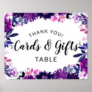 Panneau de tableau Floral Violet Cartes de mariage