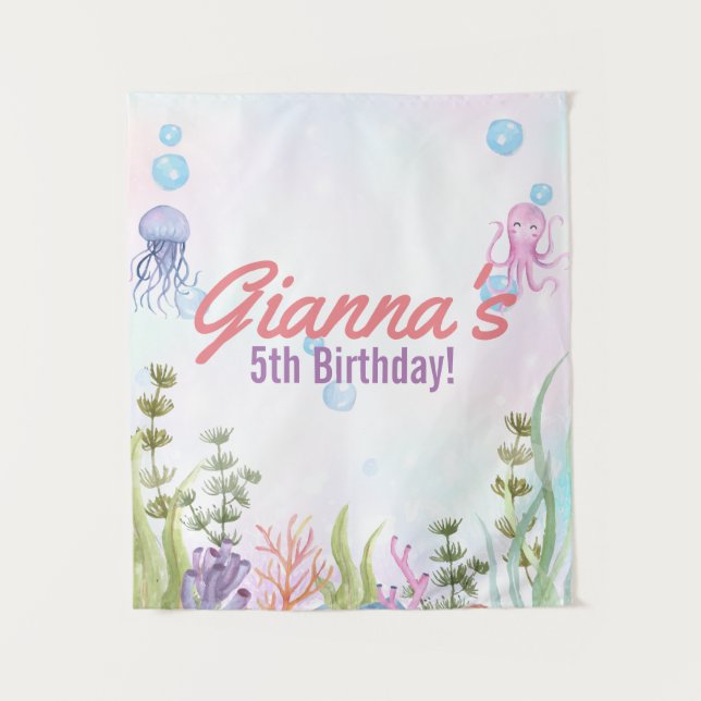 Panneau de tapisserie d'anniversaire personnalisé  (Devant)