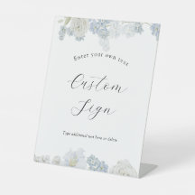 Panneau de texte personnalisé Blue Blossoms