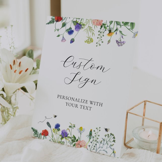 Panneau de texte personnalisé Fleurs sauvages et a (Créateur téléchargé)