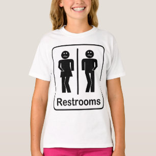 Panneau de toilettes T-shirt filles