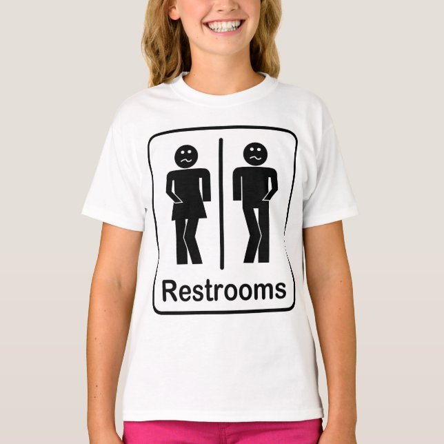 Panneau de toilettes T-shirt filles (Devant)