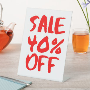 Panneau de vente à 40% de réduction, signalisation