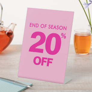 Panneau de vente de fin de saison, tablette rose 2