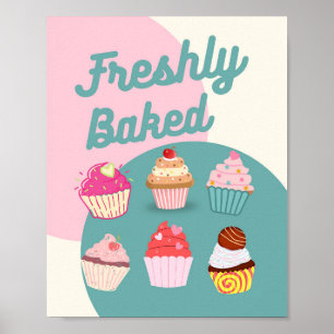 Panneau de vente de gâteaux frais, affiche de vent