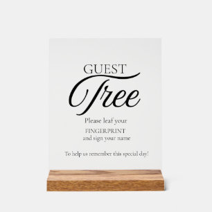 Panneau d'empreintes digitales de l'arbre Mariage 