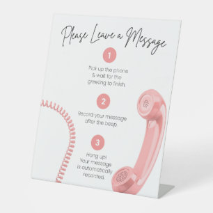 Panneau d'instructions de téléphone de livre d'or