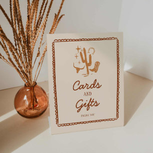Panneau du Baby shower Cartes et Cadeaux de Cowboy
