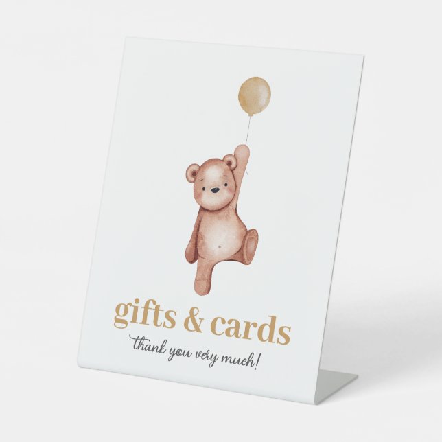 Panneau du Baby shower de l'ours en peluche Cartes (Recto)