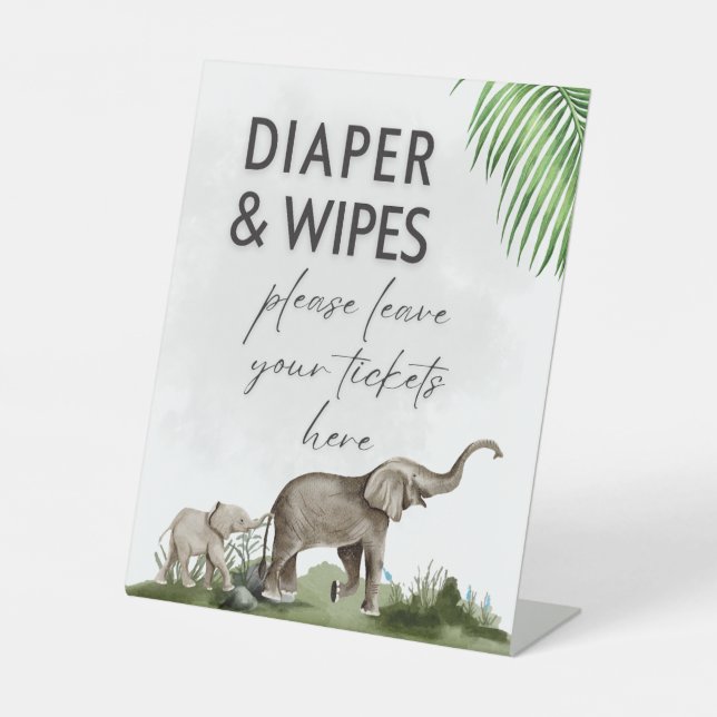 Panneau du Baby shower éléphant garçon Wild One Pe (Recto)