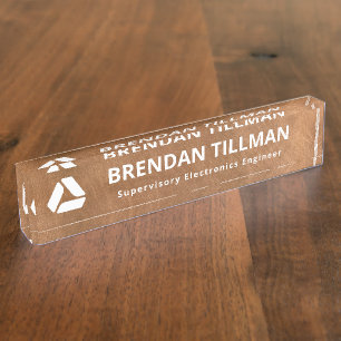 Panneau du bureau du logo professionnel de plaque