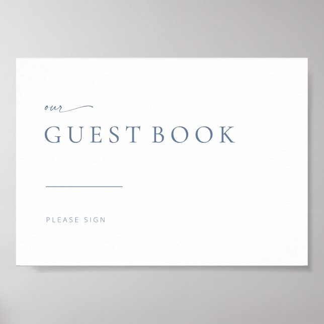 Panneau du livre d'or Chic Simple Modern Mariage | (Devant)