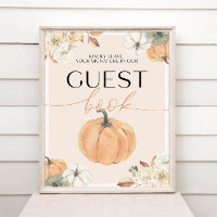 Panneau du livre d'or du Baby shower citrouille