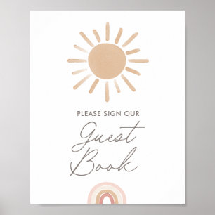 Panneau du livre d'or du Baby shower Little Ray of