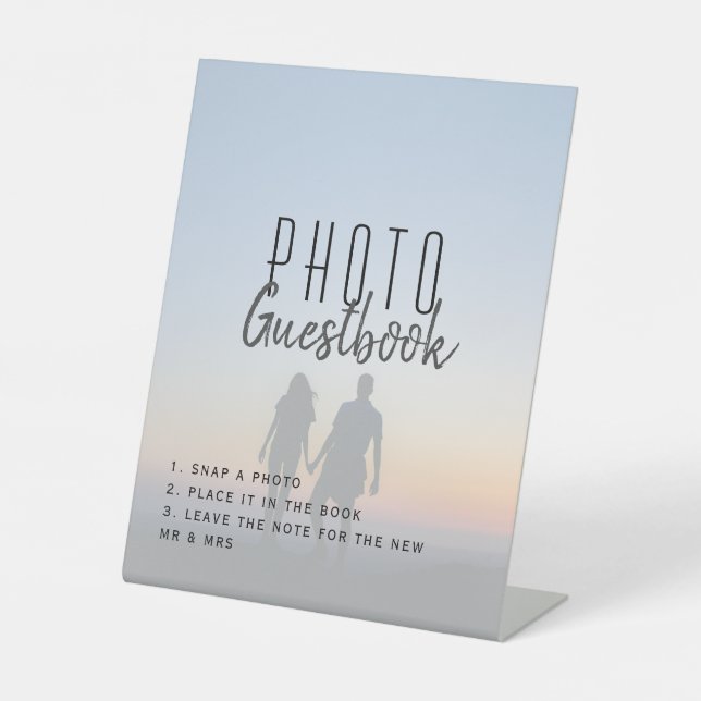 Panneau du livre d'or du Mariage photo moderne (Recto)