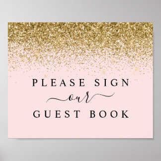 Panneau du livre d'or et rose pâle Parties scintil
