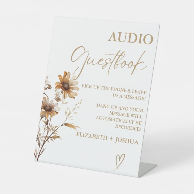 Panneau du livre d'or fleur sauvage moderne (Recto)