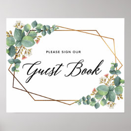 Panneau du livre d'or Mariage Eucalyptus