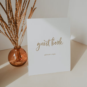 Panneau du livre d'or Rustique Script