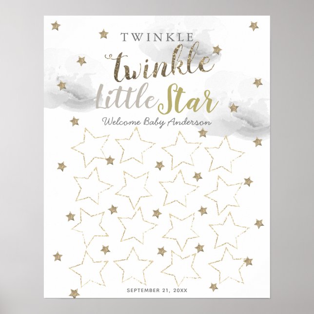 Panneau du livre d'or Twinkle Twinkle Little Star  (Devant)