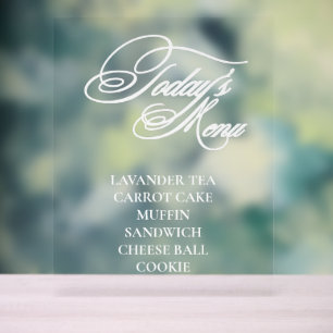 Panneau du menu alimentaire acrylique modifiable