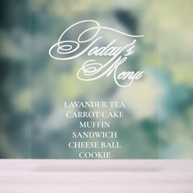 Panneau du menu alimentaire acrylique modifiable (Neutre)