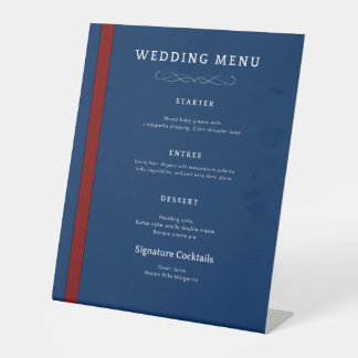 Panneau du menu mariage