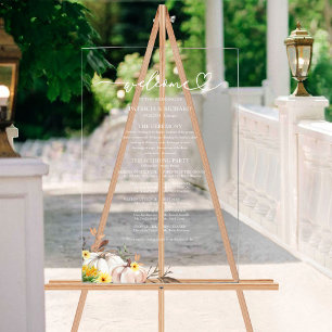 Panneau du programme Mariage de automne citrouille