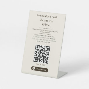 Panneau élégant de code QR pour pourboire Pourbo