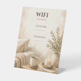 Panneau élégant de mot de passe Wifi Airbnb