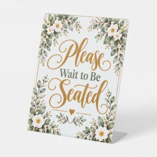 Panneau élégant floral 'Veuillez patienter pour êt