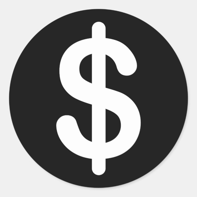 Panneau en dollars blancs sur autocollants arrière (Devant)
