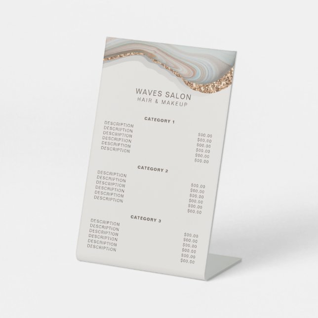 Panneau en marbre de pierre Service Prix Piédestal (Recto)