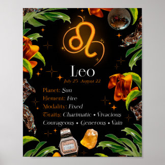 Panneau étoile Leo Zodiac Y2k Noir 4:5 Poster