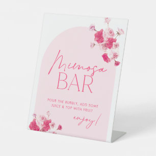 Panneau Fête des mariées rose Floral Mimosa Bar