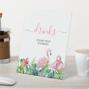 Panneau Flamants roses Tropical Douche Boissons