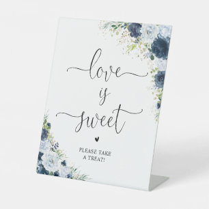 Panneau Fleur Bleu Marine L'Amour Est Doux