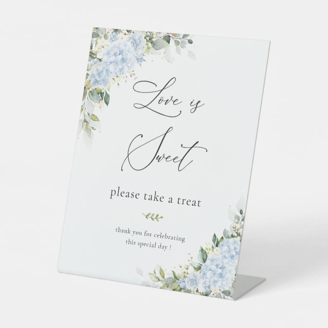 Panneau Fleur d'Hydrangea Bleue L'Amour est Doux (Recto)