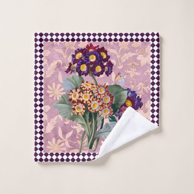 Panneau Fleur Jardin Arlequin vintage (Gant de toilette)