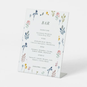 Panneau fleur sauvage moderne Botanique Mariage Ba