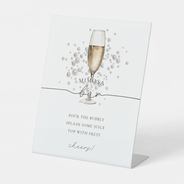 Panneau Gold Pearls et Prosecco Champagne Mimosa B (Recto)