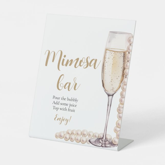 Panneau Gold Pearls et Prosecco Champagne Mimosa B (Recto)