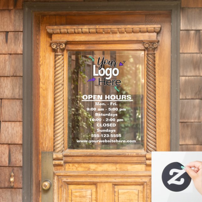 Panneau Heures de bureau du logo personnalisé (Porte d'accueil)