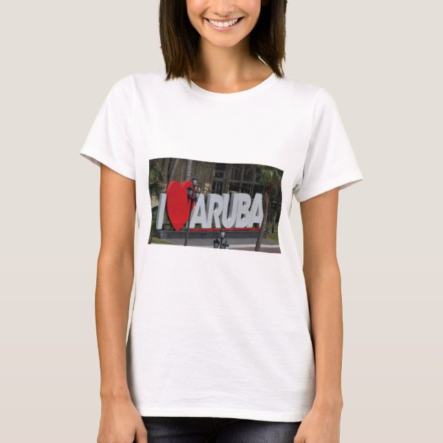 Panneau "I Love Aruba", Photographie, T-shirt (Devant)