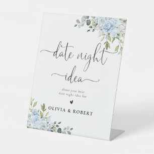 Panneau idée de soirée en date avec fleurs de euca