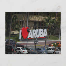 Panneau "J'aime Aruba", Photographie, Carte postal